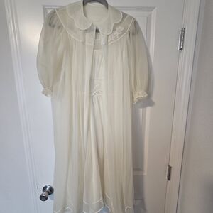 Elegant Vintage Peignoir Dress And Matching Robe